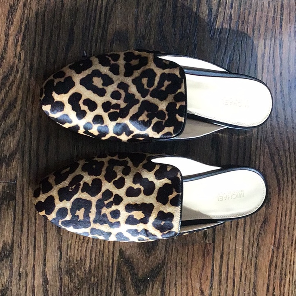 Michale Kors Natasha leopard slide/mule